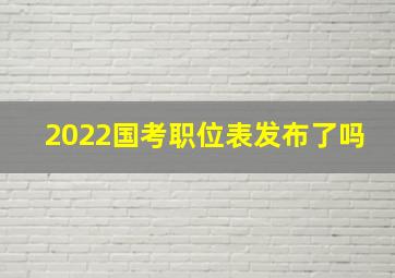 2022国考职位表发布了吗