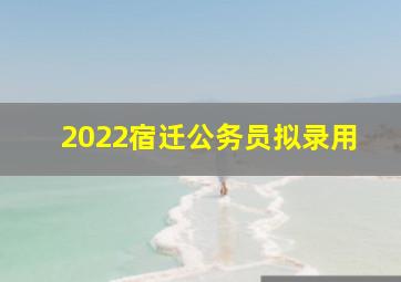 2022宿迁公务员拟录用