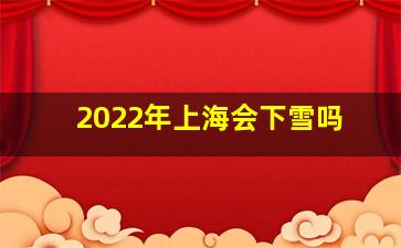 2022年上海会下雪吗