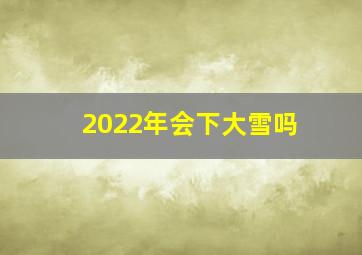 2022年会下大雪吗