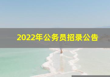 2022年公务员招录公告