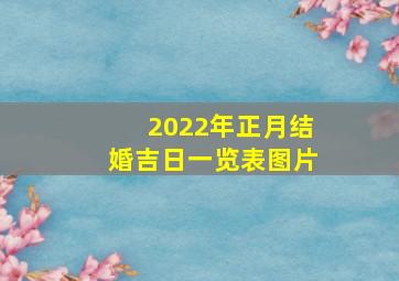 2022年正月结婚吉日一览表图片