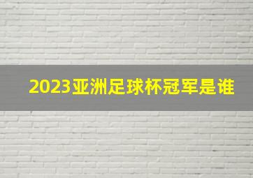 2023亚洲足球杯冠军是谁