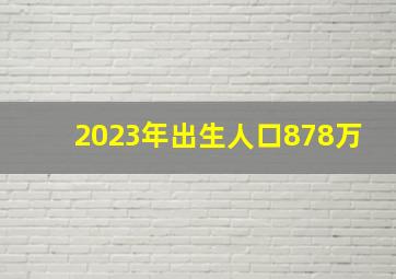 2023年出生人口878万