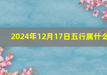 2024年12月17日五行属什么