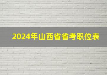 2024年山西省省考职位表