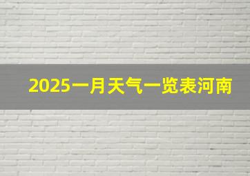 2025一月天气一览表河南