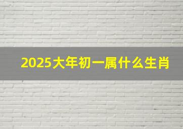 2025大年初一属什么生肖