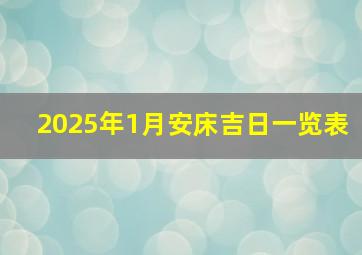 2025年1月安床吉日一览表