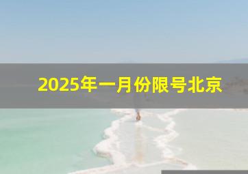 2025年一月份限号北京