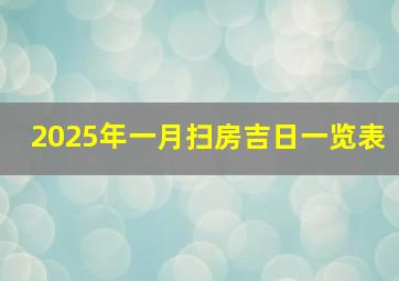 2025年一月扫房吉日一览表