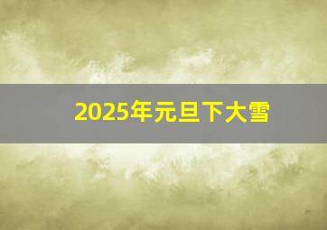 2025年元旦下大雪