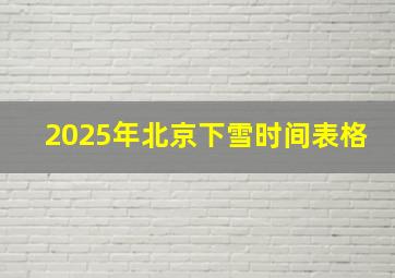 2025年北京下雪时间表格