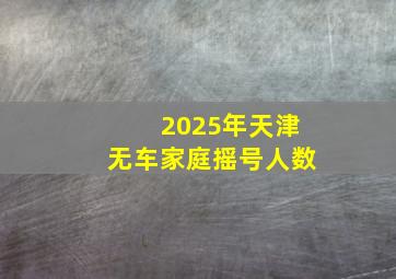 2025年天津无车家庭摇号人数