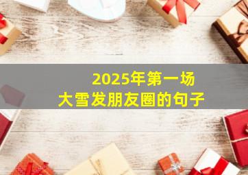 2025年第一场大雪发朋友圈的句子