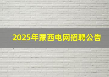 2025年蒙西电网招聘公告