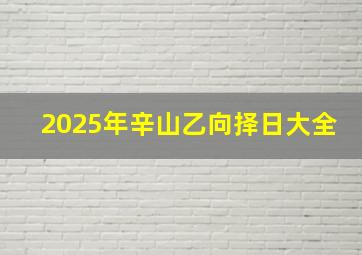 2025年辛山乙向择日大全