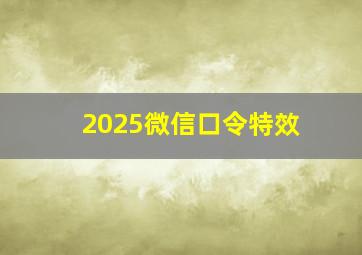 2025微信口令特效