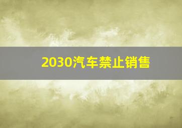 2030汽车禁止销售