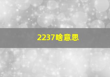 2237啥意思