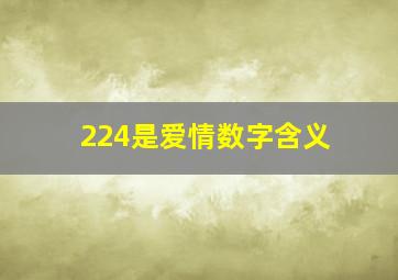 224是爱情数字含义