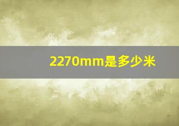 2270mm是多少米