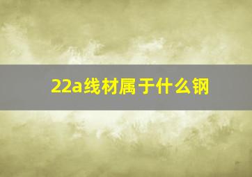 22a线材属于什么钢