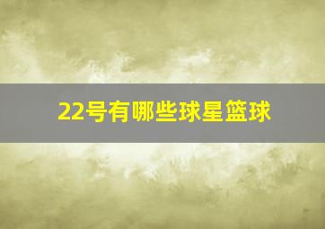 22号有哪些球星篮球