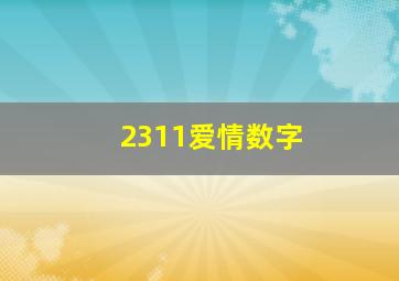 2311爱情数字