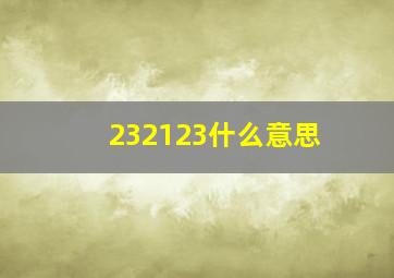 232123什么意思