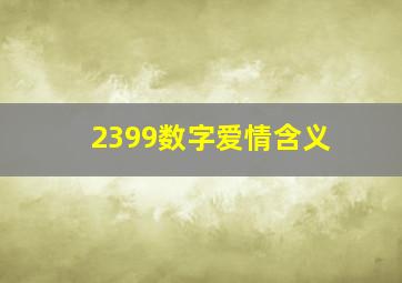 2399数字爱情含义