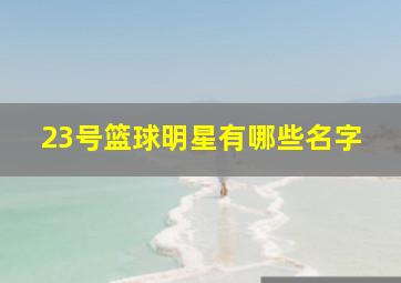 23号篮球明星有哪些名字