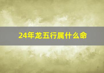 24年龙五行属什么命