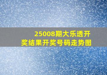 25008期大乐透开奖结果开奖号码走势图