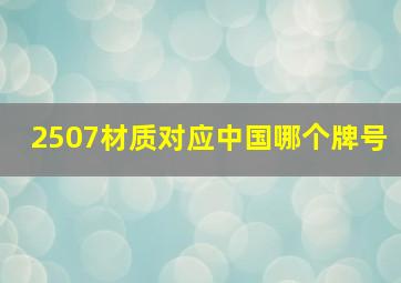 2507材质对应中国哪个牌号