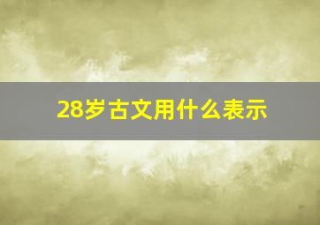 28岁古文用什么表示