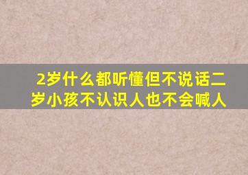 2岁什么都听懂但不说话二岁小孩不认识人也不会喊人