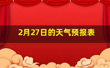 2月27日的天气预报表