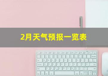 2月天气预报一览表