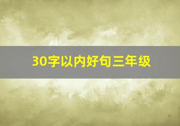 30字以内好句三年级