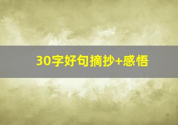 30字好句摘抄+感悟