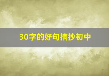 30字的好句摘抄初中