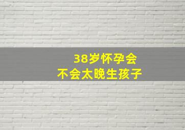 38岁怀孕会不会太晚生孩子