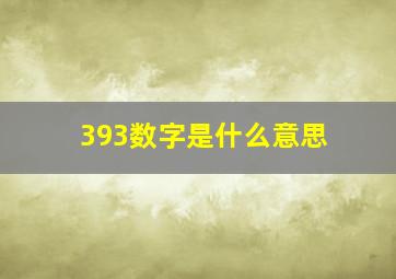 393数字是什么意思