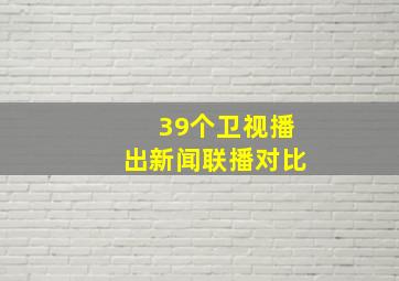 39个卫视播出新闻联播对比