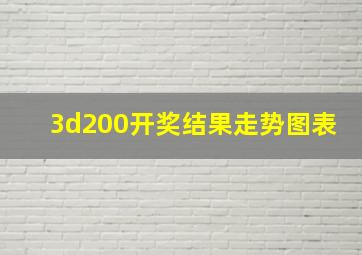 3d200开奖结果走势图表