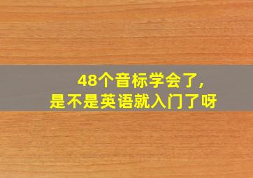 48个音标学会了,是不是英语就入门了呀