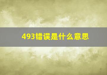 493错误是什么意思