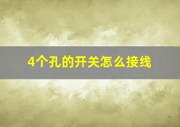 4个孔的开关怎么接线