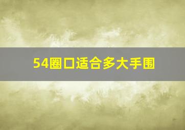 54圈口适合多大手围